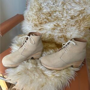 Leather clog boots wooden platform shoes ecote 9